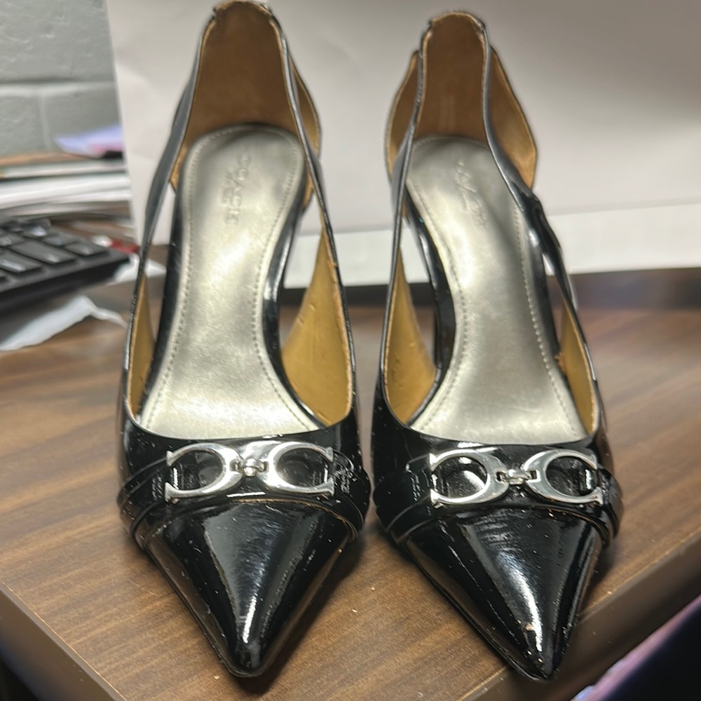 Coach Black Patent Leather Stiletto Heels